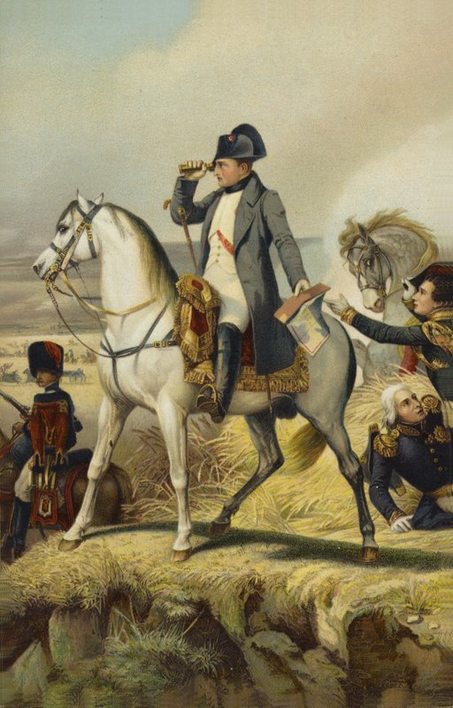 Napoleon I w Wagram (litografia kolorowa) autorstwa French School