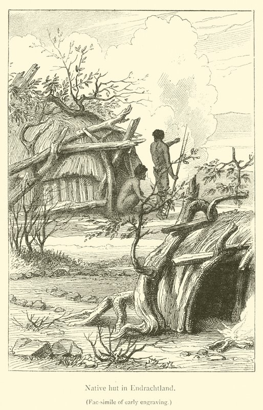 Rodzima chata w Endrachtland (grafika) autorstwa French School