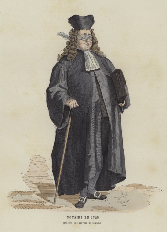 Notariusz, 1725 autorstwa French School