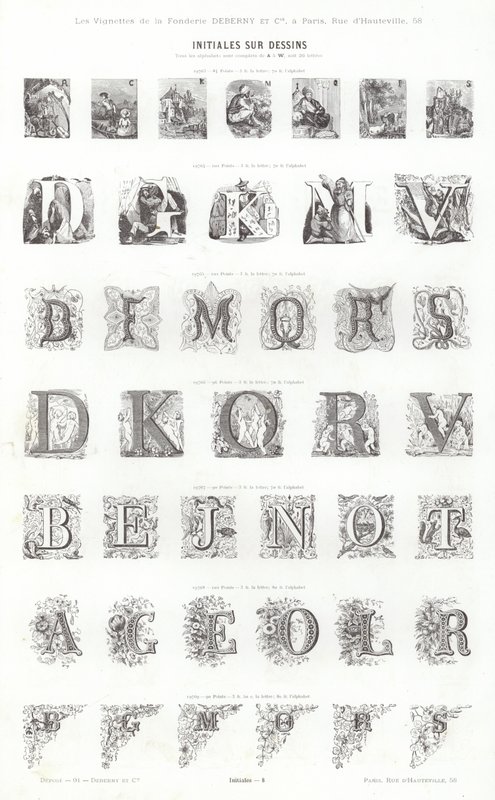 Strona z winiet typograficznych (grawerowanie) autorstwa French School