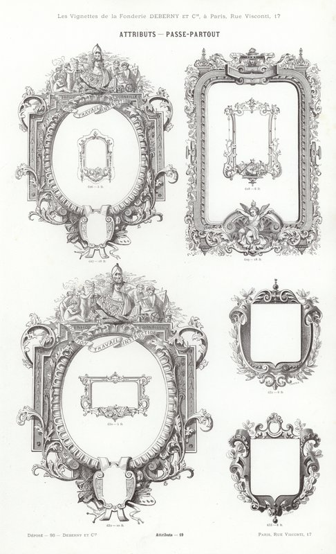 Strona z winiet typograficznych (grawerowanie) autorstwa French School