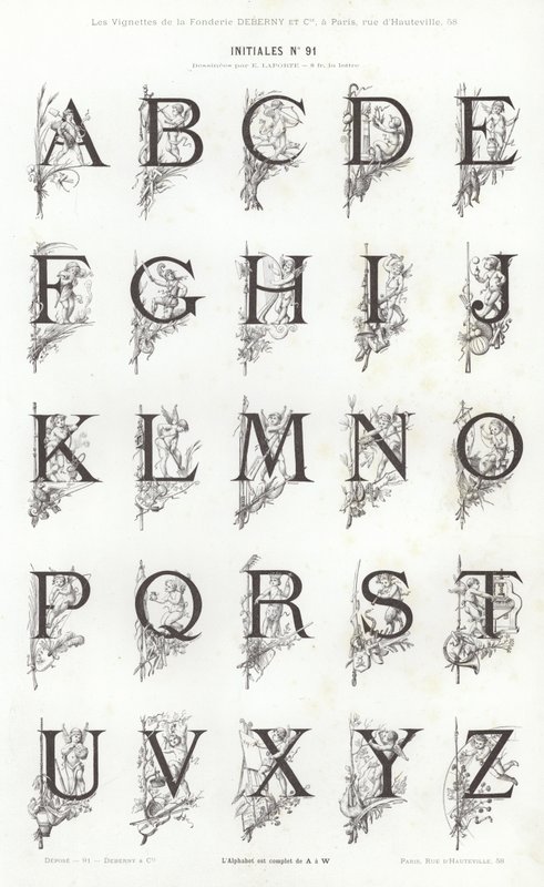 Strona z winiet typograficznych (grawerowanie) autorstwa French School