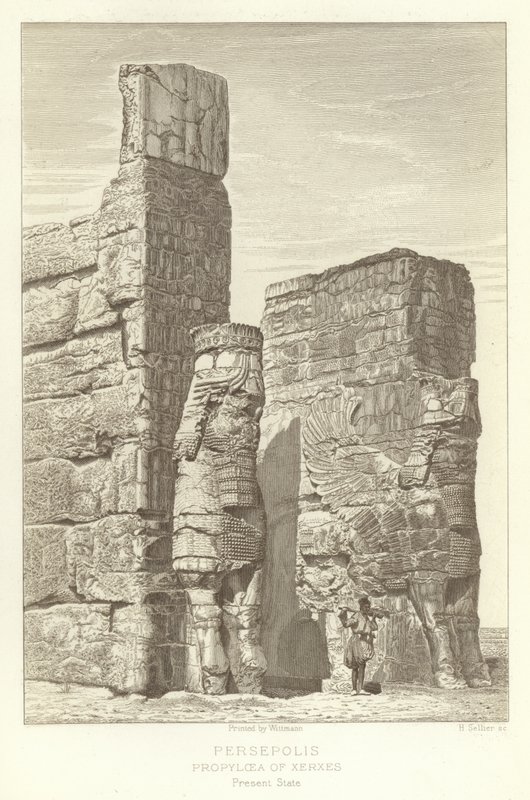 Persepolis, Propyleje Kserksesa, stan obecny autorstwa French School