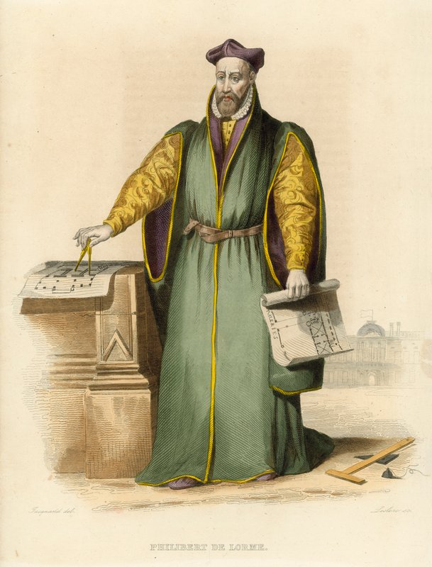 Philibert de Lorme (kolorowy grawerunek) autorstwa French School