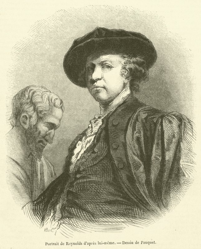 Portret Reynoldsa po sobie (rycina) autorstwa French School