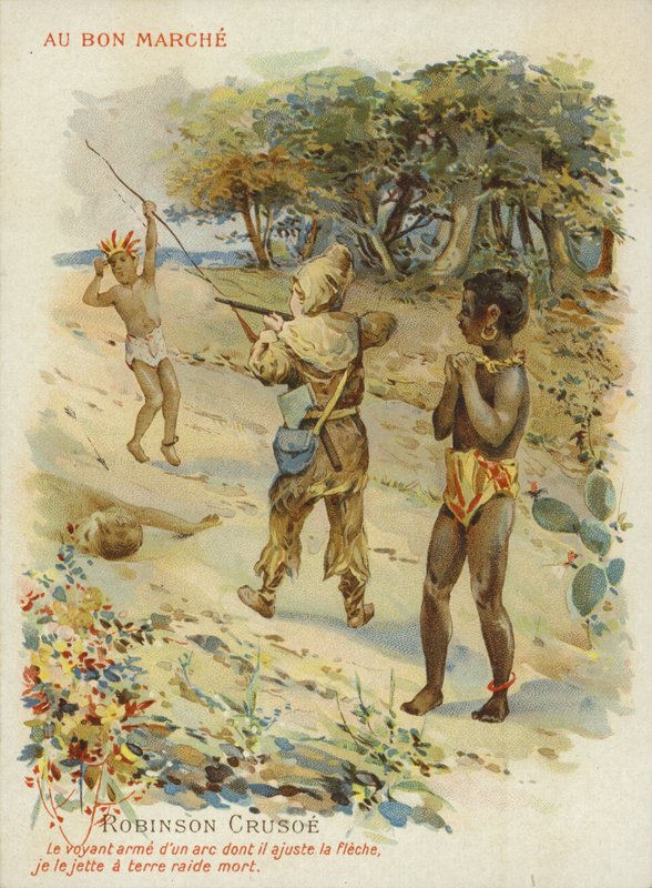 Robinson Crusoe z piątkiem autorstwa French School