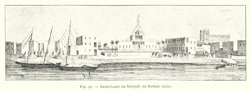 Saint-Louis z Senegalu, w ubiegłym wieku (grawerowanie) autorstwa French School