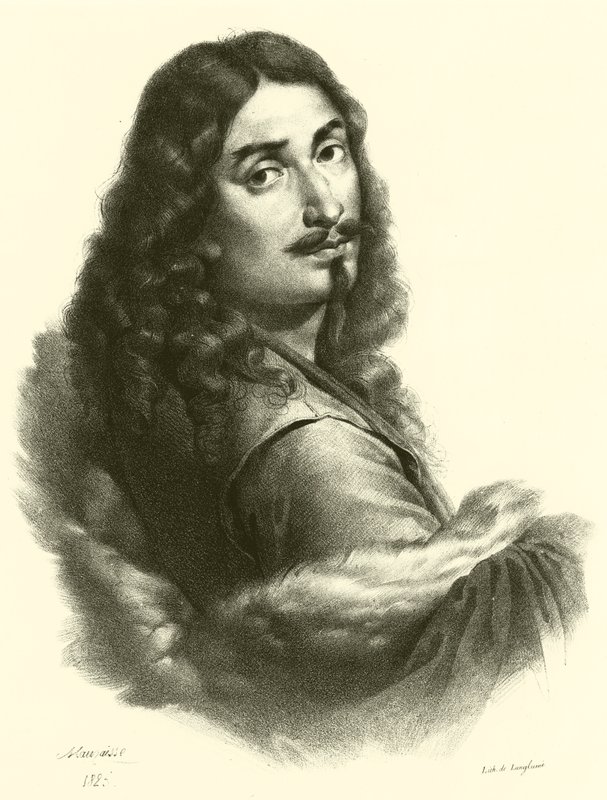 Salvator Rosa, portret (grafika) autorstwa French School