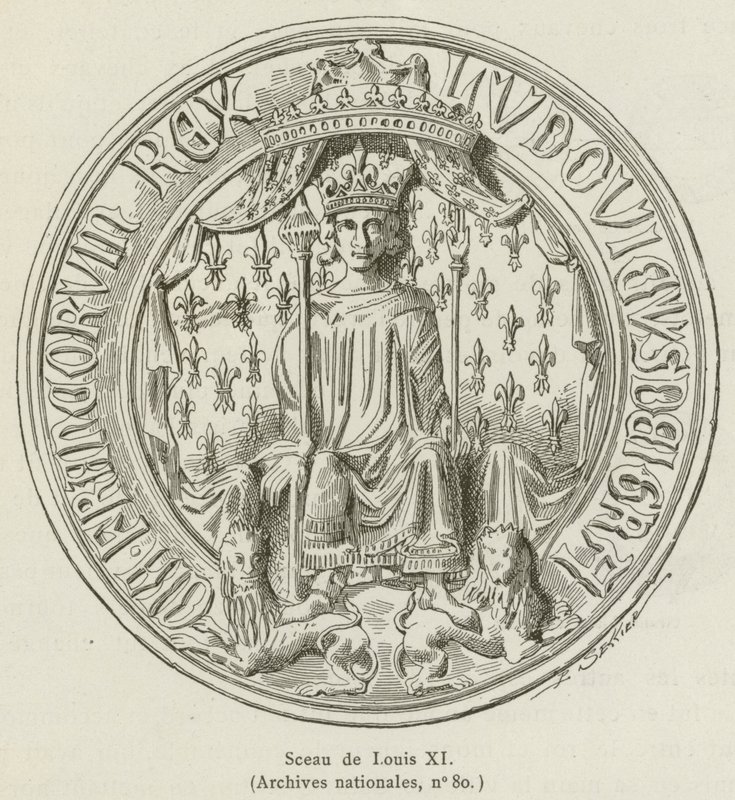 Pieczęć Ludwika XI (rycina) autorstwa French School