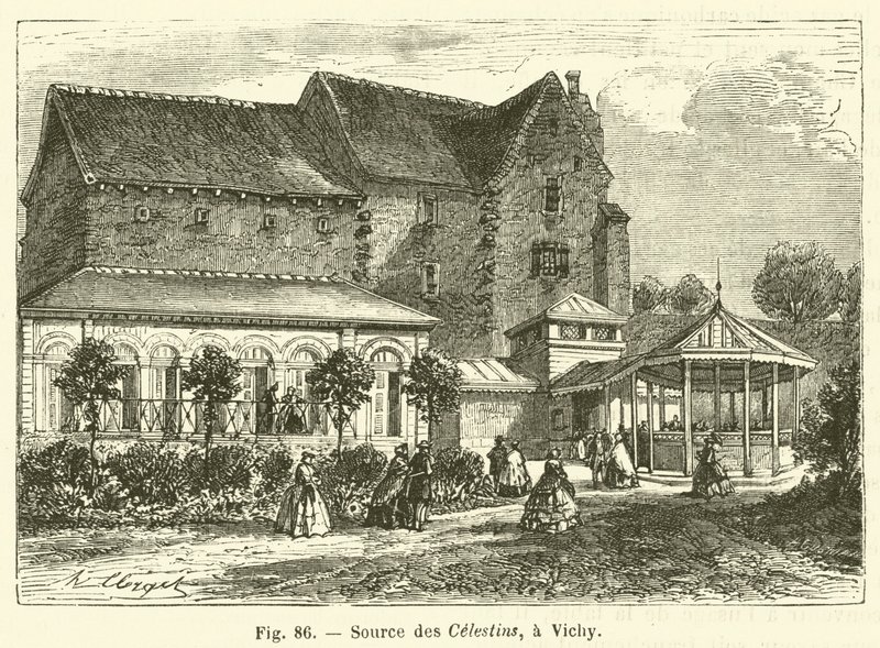 Source des Celestins, Vichy (grawerowanie) autorstwa French School