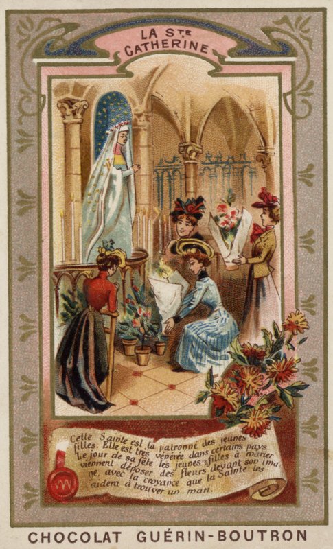 Dzień św Katarzyny (chromolitho) autorstwa French School