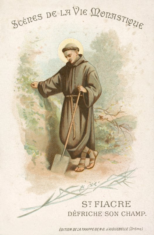 St Fiacre oczyszcza swoje pole (chromolitho) autorstwa French School