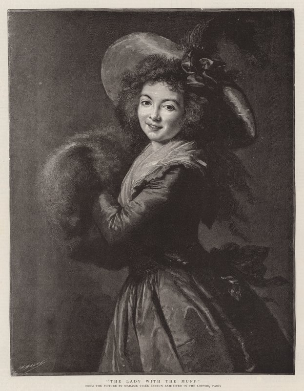 Dama z mufką (grafika) autorstwa French School