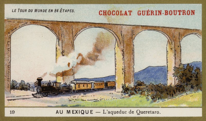 Akwedukt Queretaro, Meksyk (chromolitho) autorstwa French School
