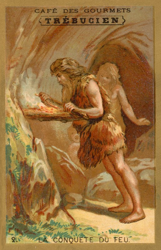 Podbój ognia (chromolitho) autorstwa French School