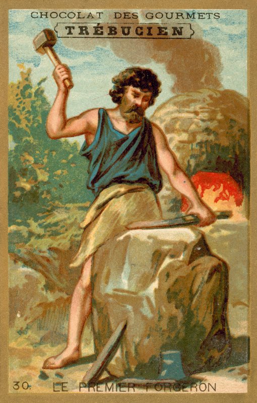 Pierwszy kowal (chromolitho) autorstwa French School
