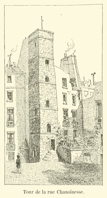 Wieża przy ulicy Chanoinesse autorstwa French School