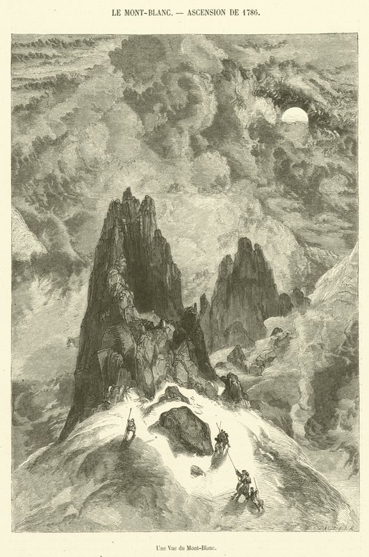 Widok Mont-Blanc (rycina) autorstwa French School
