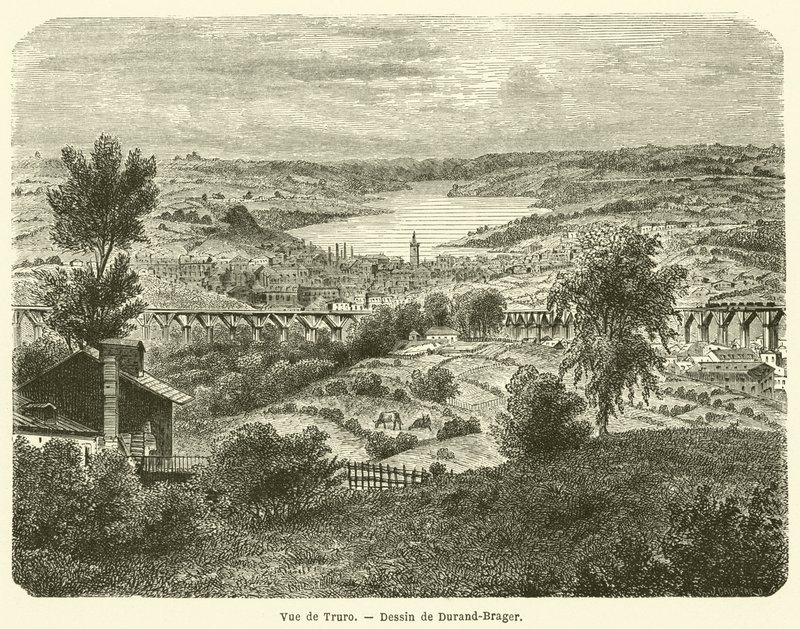 Vue de Truro (grawerowanie) autorstwa French School