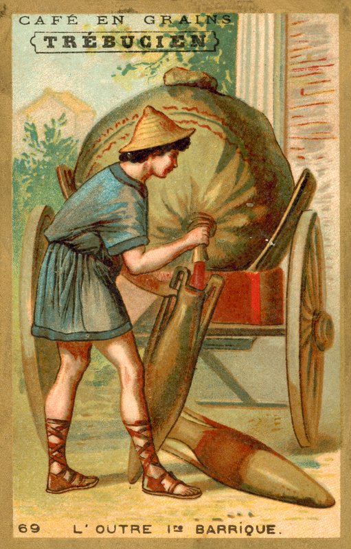 Wineskin - pierwsza beczka (chromolitho) autorstwa French School