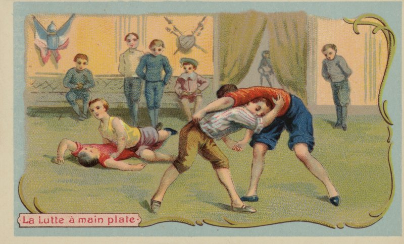 Zapasy (chromolitho) autorstwa French School