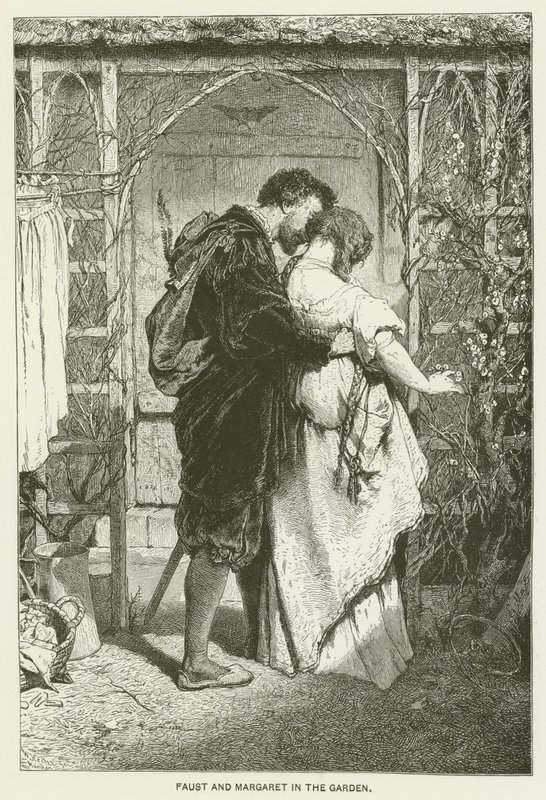 Faust i Małgorzata w ogrodzie autorstwa Gabriel Max