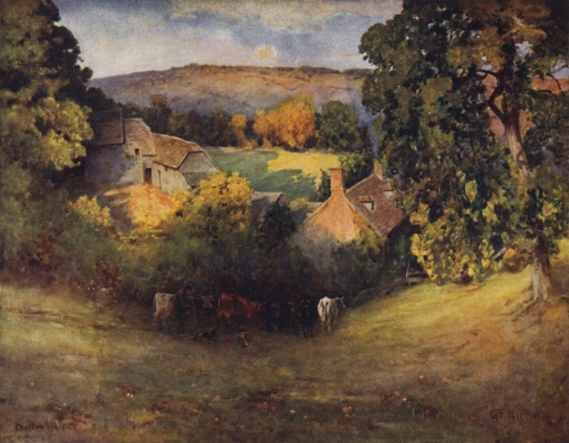 Farma Cotswold, Charlton Abbots autorstwa George Franck Nicholls