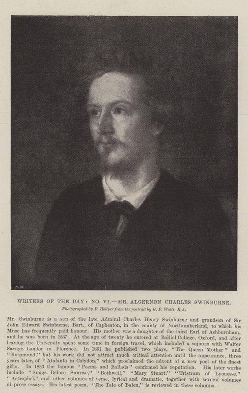 Pisarze dnia, pan Algernon Charles Swinburne autorstwa George Frederick Watts