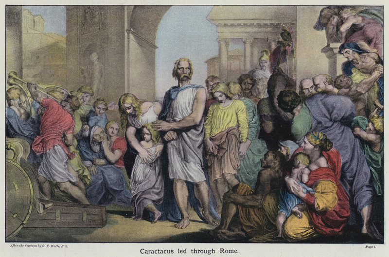 Caractacus prowadził przez Rzym autorstwa George Frederick after Watts
