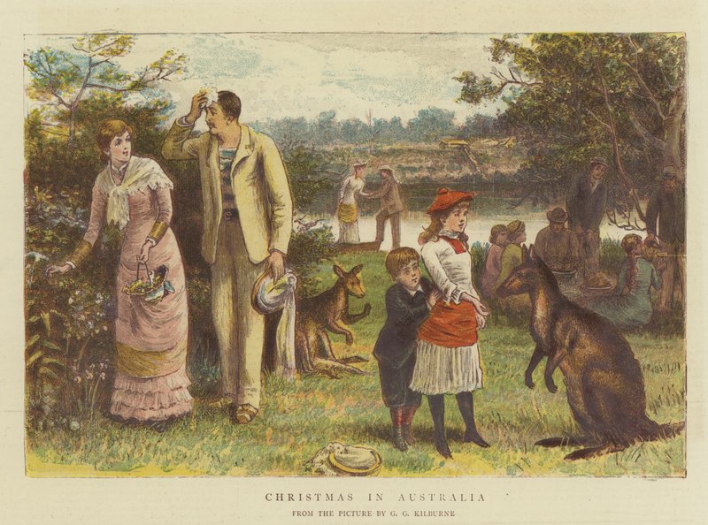 Boże Narodzenie w Australii (chromolitho) autorstwa George Goodwin Kilburne