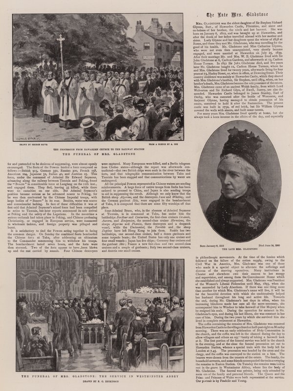 Pogrzeb pani Gladstone autorstwa George Soper