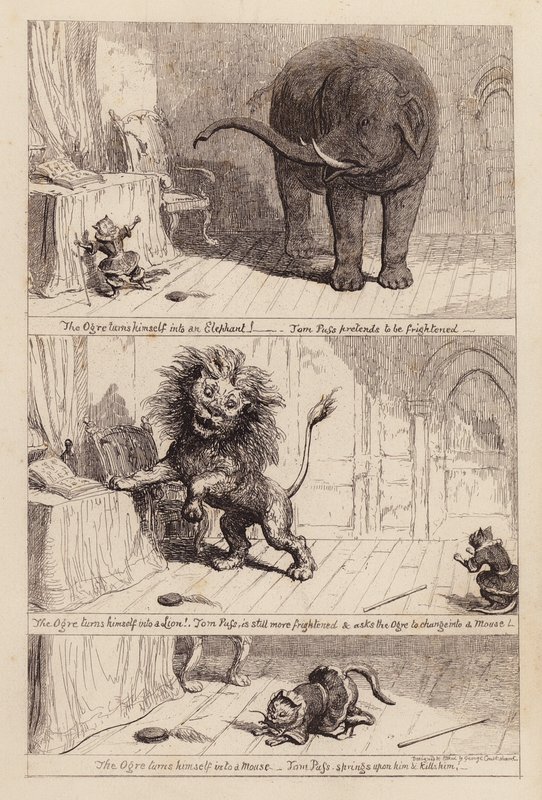 Kot w butach (grawerunek) autorstwa George (after) Cruikshank