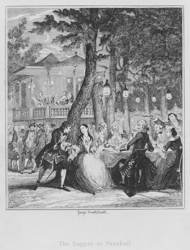 Wieczerza w Vauxhall (grafika) autorstwa George (after) Cruikshank
