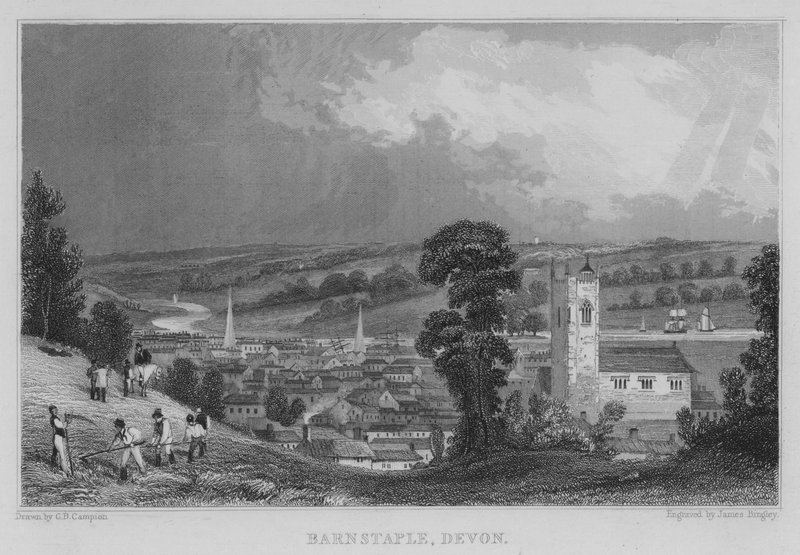 Barnstaple, Devon (grawerowanie) autorstwa George Bryant Campion