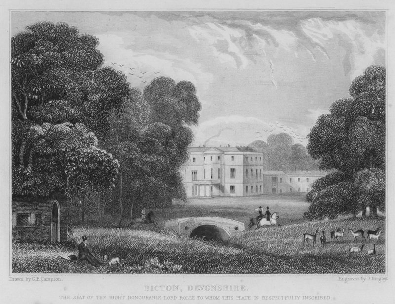 Bicton, Devonshire (grawerowanie) autorstwa George Bryant Campion