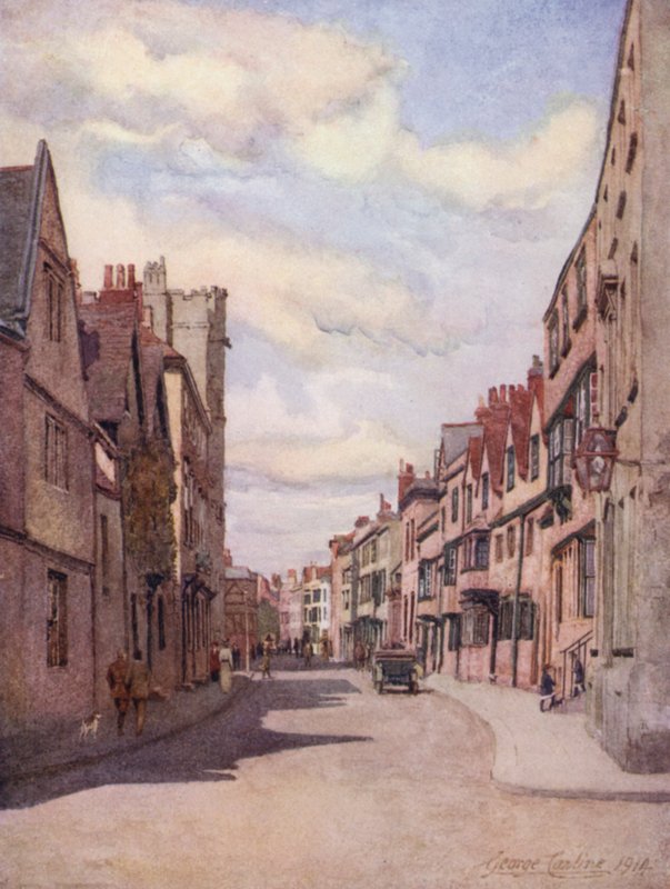 Oxford: Holywell Street (kolor lito) autorstwa George Carline
