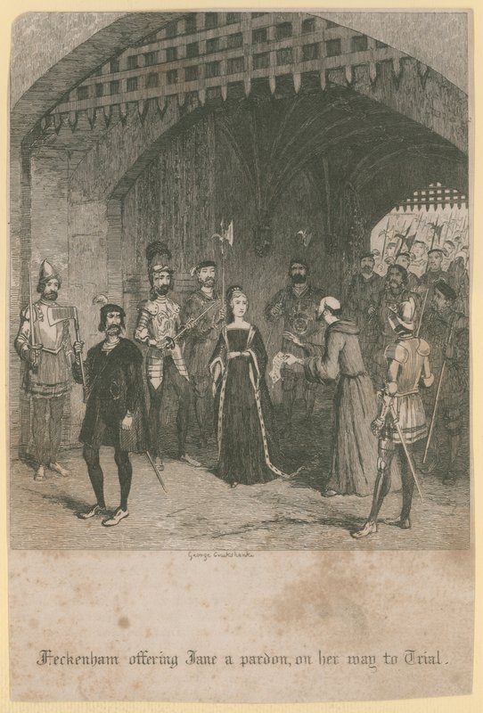 Heckenham oferuje Jane ułaskawienie autorstwa George Cruikshank