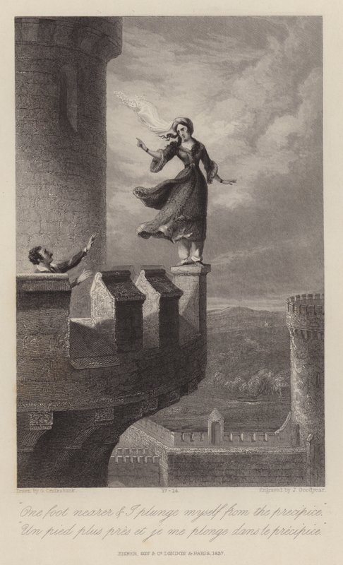 Rebecca i templariusz (rycina) autorstwa George Cruikshank