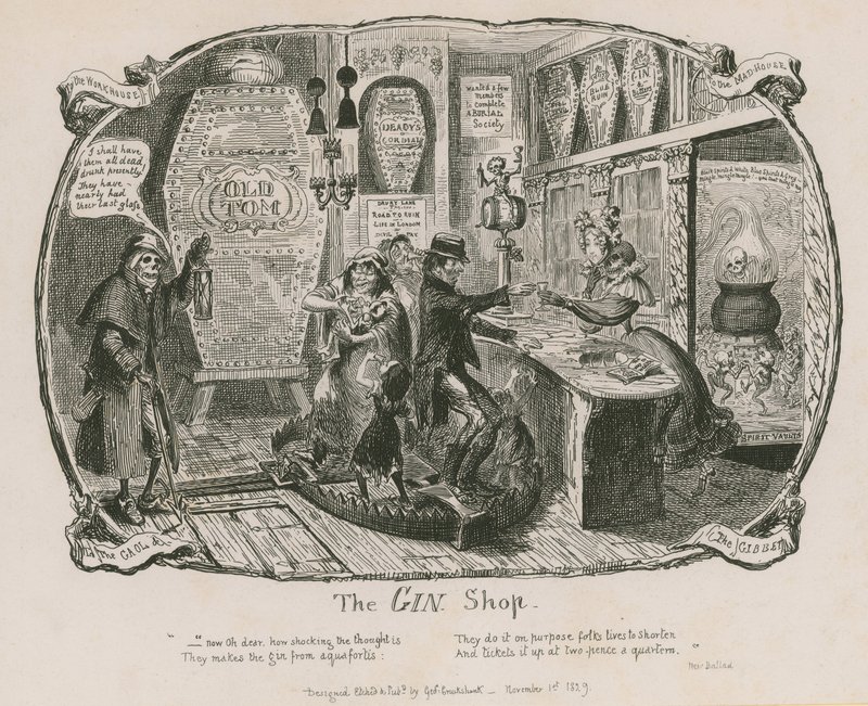 Sklep z ginem autorstwa George Cruikshank