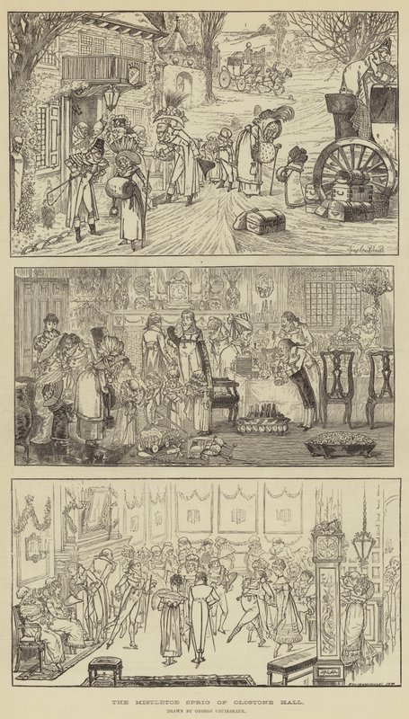 Gałązka jemioły w Oldstone Hall autorstwa George Cruikshank