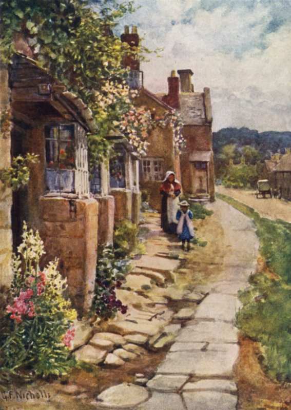 Stare domy, Broadway autorstwa George Franck Nicholls