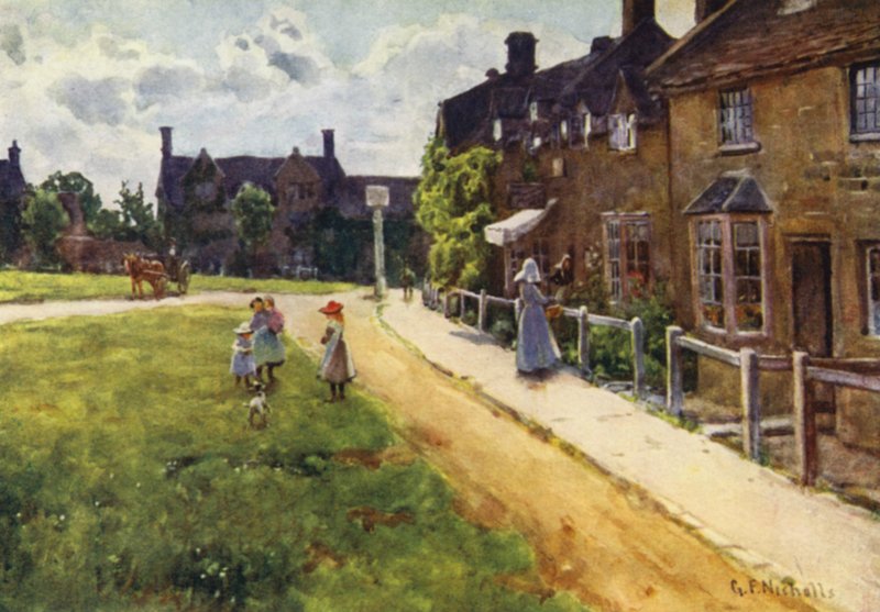 The Village Green, Broadway autorstwa George Franck Nicholls