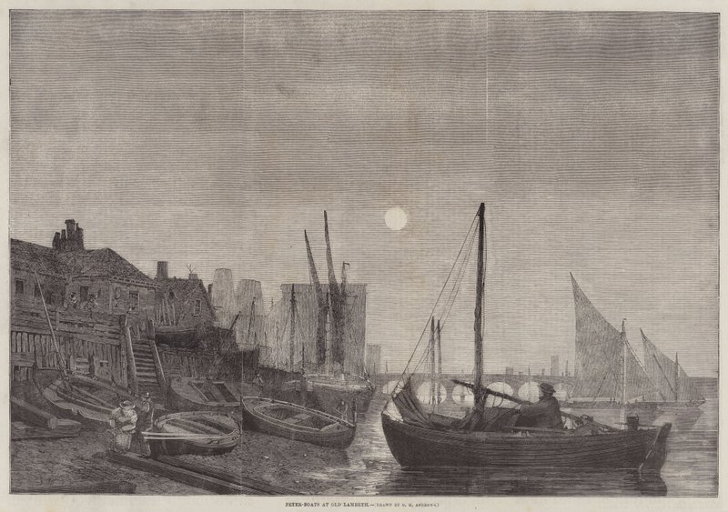 Piotr-Łodzie w Old Lambeth autorstwa George Henry Andrews