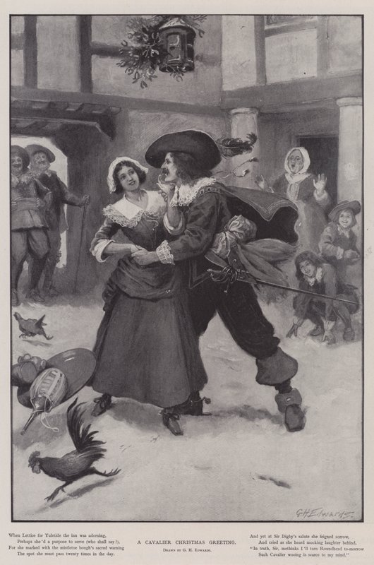 Cavalierskie Życzenia Świąteczne autorstwa George Henry Edwards
