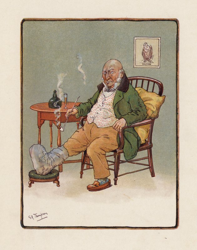 Dziadek (kolorowa litografia) autorstwa George Henry Thompson
