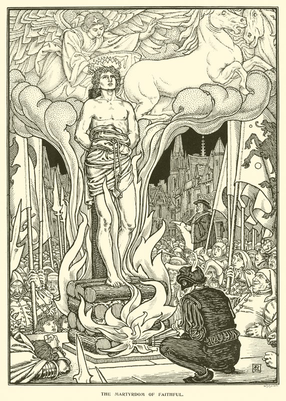 Męczeństwo Wiernych (rycina) autorstwa George Woolliscroft Rhead