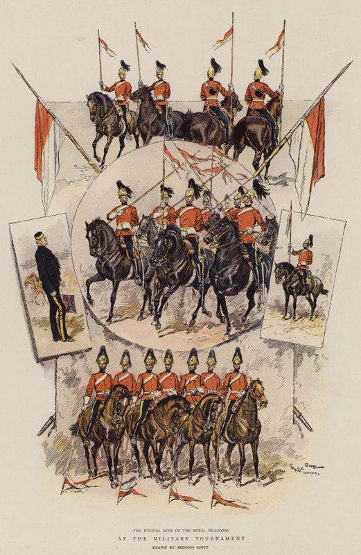 Na Turnieju Wojskowym (chromolitho) autorstwa Georges Bertin Scott