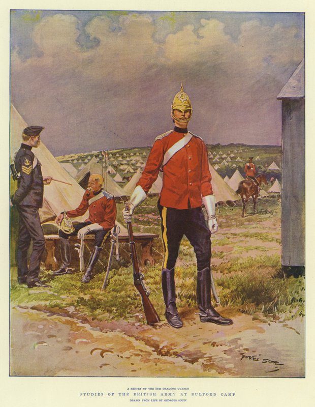 Badania armii brytyjskiej w Bulford Camp autorstwa Georges Bertin Scott