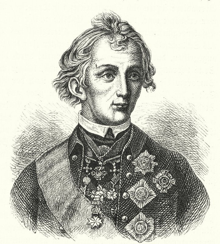 Aleksander Suworow, rosyjski generał (grafika) autorstwa German School