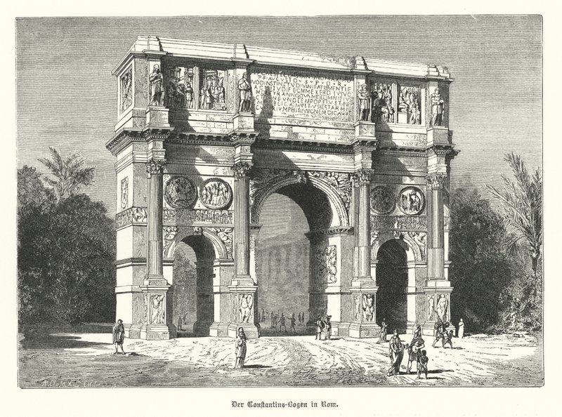 Łuk Konstantyna, Rzym (grafika) autorstwa German School